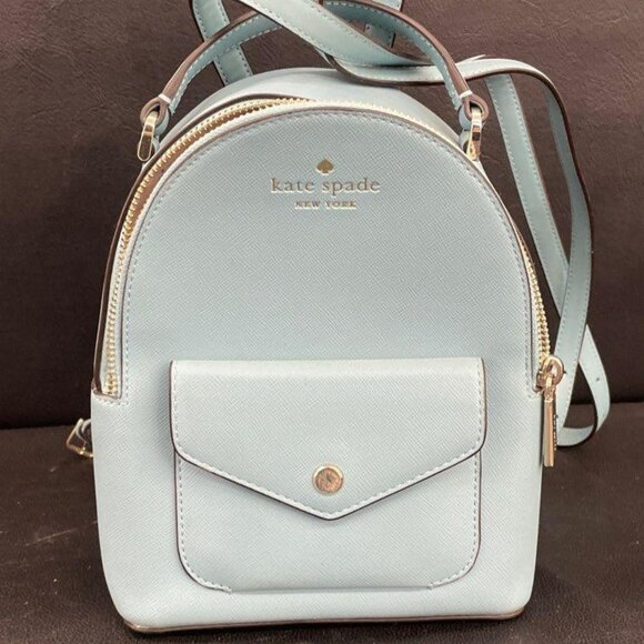 Kate Spade New York Schuyler Mini Smoky Blue Saffiano PVC